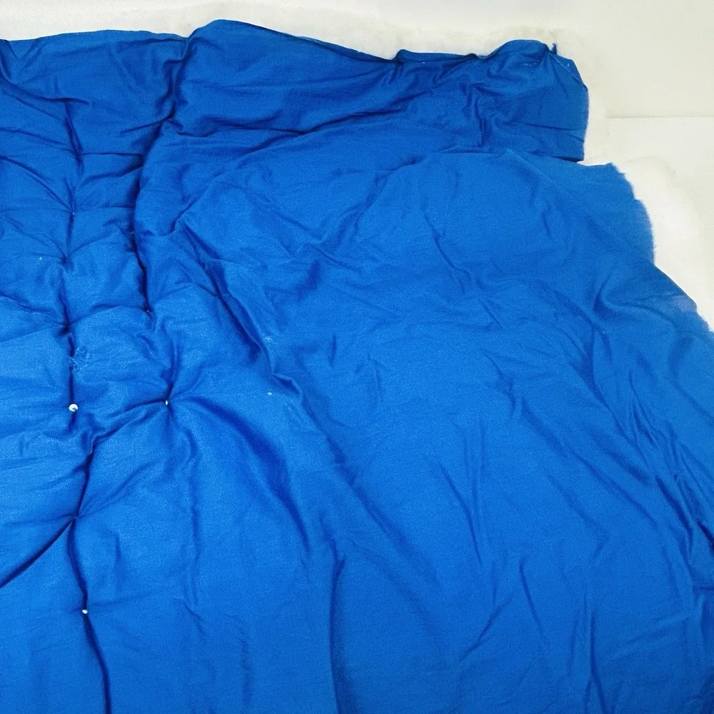 Vintage Smurfs Baby Blanket Quilt Project Unfinished Edges 48x42 Handmade 80s